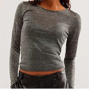 NTW Free People Sheer Long-Sleeve Top